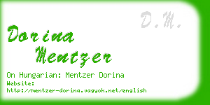 dorina mentzer business card